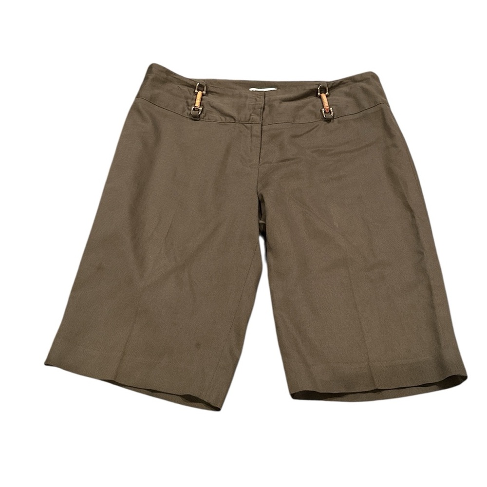 Milly of New York Dark Olive Women's Bermuda Shorts 6 - Picture 2 of 8